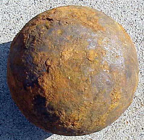 Excavated six-pounder solid shot